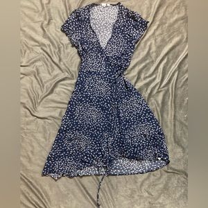 GAP Navy Floral Print Wrap Dress